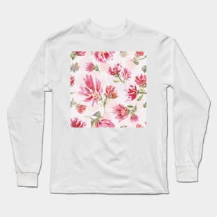 Pink flowers watercolor Long Sleeve T-Shirt